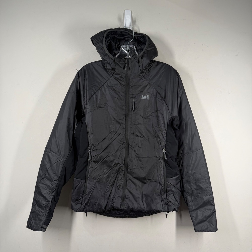 REI Co-op Revelcloud II Hooded Jacket Black Primaloft Insulated Mens Small